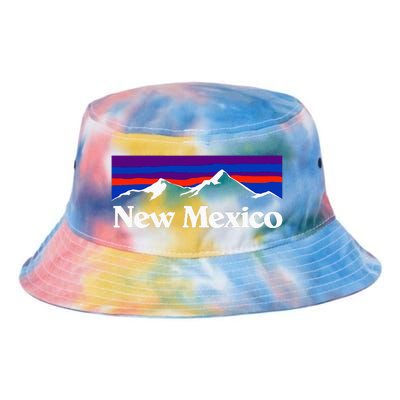 New Mexico State Retro Vintage Outdoors & Nm Mountains Tie Dye Newport Bucket Hat