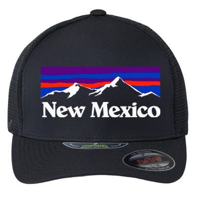 New Mexico State Retro Vintage Outdoors & Nm Mountains Flexfit Unipanel Trucker Cap