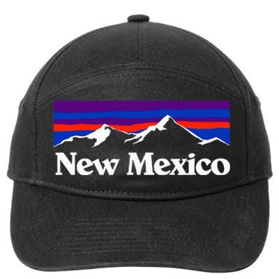 New Mexico State Retro Vintage Outdoors & Nm Mountains 7-Panel Snapback Hat