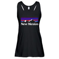 New Mexico State Retro Vintage Outdoors & Nm Mountains Ladies Essential Flowy Tank