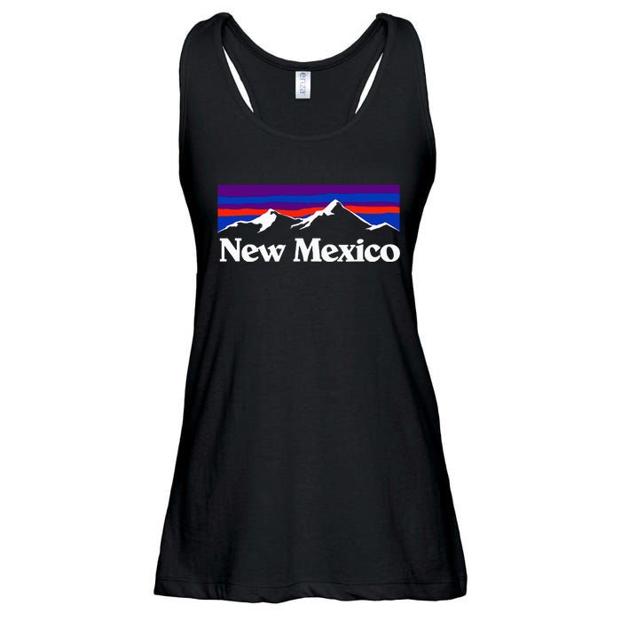 New Mexico State Retro Vintage Outdoors & Nm Mountains Ladies Essential Flowy Tank