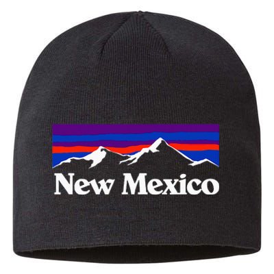 New Mexico State Retro Vintage Outdoors & Nm Mountains Sustainable Beanie