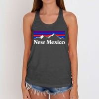 New Mexico State Retro Vintage Outdoors & Nm Mountains Women's Knotted Racerback Tank