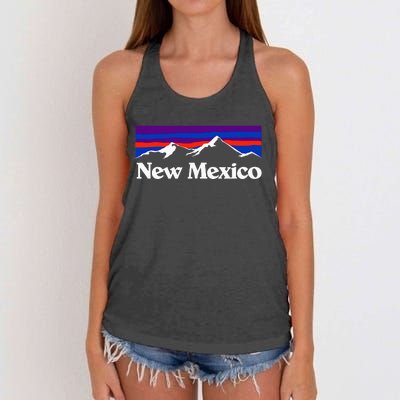 New Mexico State Retro Vintage Outdoors & Nm Mountains Women's Knotted Racerback Tank