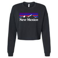 New Mexico State Retro Vintage Outdoors & Nm Mountains Cropped Pullover Crew