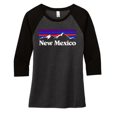 New Mexico State Retro Vintage Outdoors & Nm Mountains Women's Tri-Blend 3/4-Sleeve Raglan Shirt