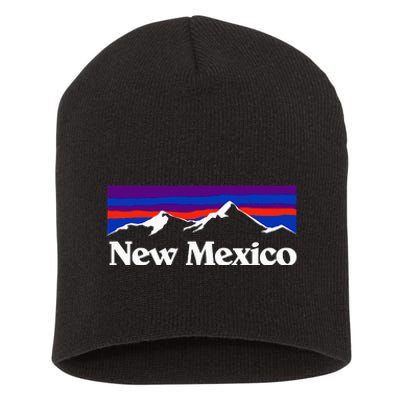 New Mexico State Retro Vintage Outdoors & Nm Mountains Short Acrylic Beanie