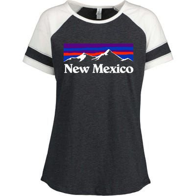 New Mexico State Retro Vintage Outdoors & Nm Mountains Enza Ladies Jersey Colorblock Tee