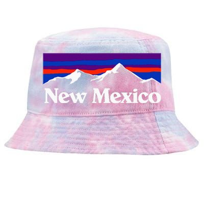 New Mexico State Retro Vintage Outdoors & Nm Mountains Tie-Dyed Bucket Hat