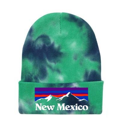 New Mexico State Retro Vintage Outdoors & Nm Mountains Tie Dye 12in Knit Beanie