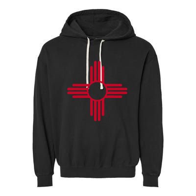 New Mexico State Flag Zia Sun Symbol Albuquerque Santa Fe Garment-Dyed Fleece Hoodie