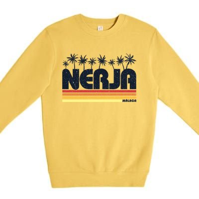 Nerja Malaga Spain Retro Tourism Gift Premium Crewneck Sweatshirt