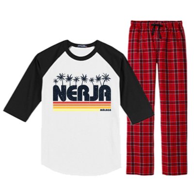 Nerja Malaga Spain Retro Tourism Gift Raglan Sleeve Pajama Set