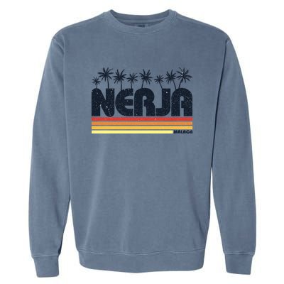 Nerja Malaga Spain Retro Tourism Gift Garment-Dyed Sweatshirt