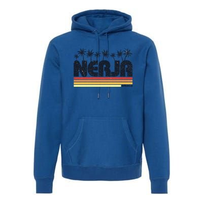 Nerja Malaga Spain Retro Tourism Gift Premium Hoodie