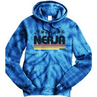 Nerja Malaga Spain Retro Tourism Gift Tie Dye Hoodie