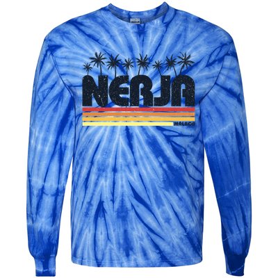 Nerja Malaga Spain Retro Tourism Gift Tie-Dye Long Sleeve Shirt