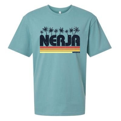 Nerja Malaga Spain Retro Tourism Gift Sueded Cloud Jersey T-Shirt