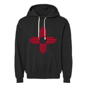 New Mexico State Flag Zia Sun Symbol Albuquerque Santa Fe Garment-Dyed Fleece Hoodie