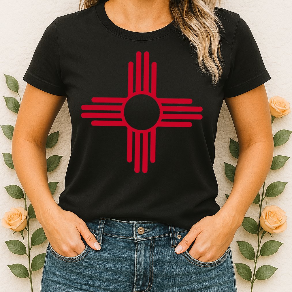 New Mexico State Flag Zia Sun Symbol Albuquerque Santa Fe Womens T-Shirt