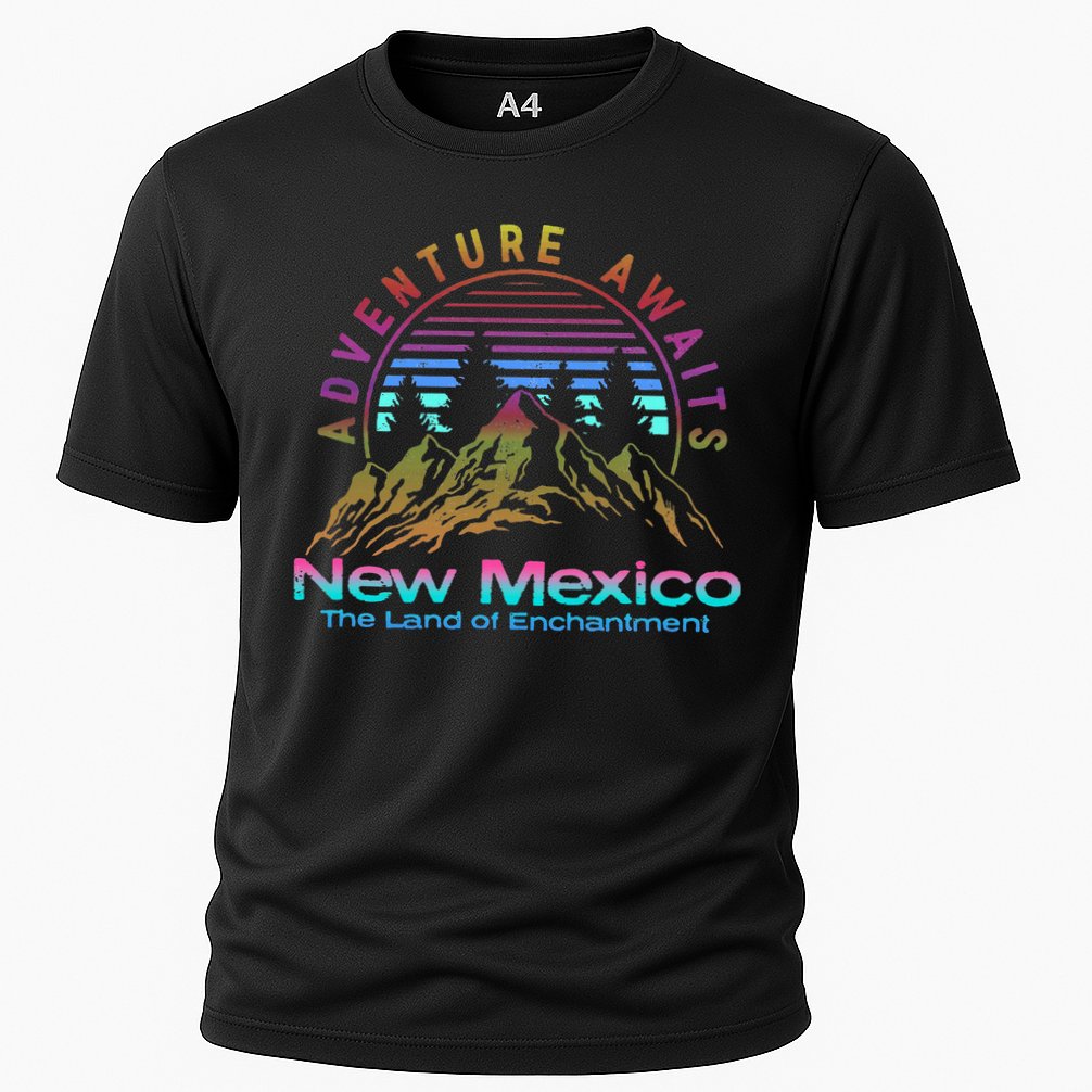New Mexico State Retro Outdoors & Nm Mountains Cooling Performance Crew T-Shirt