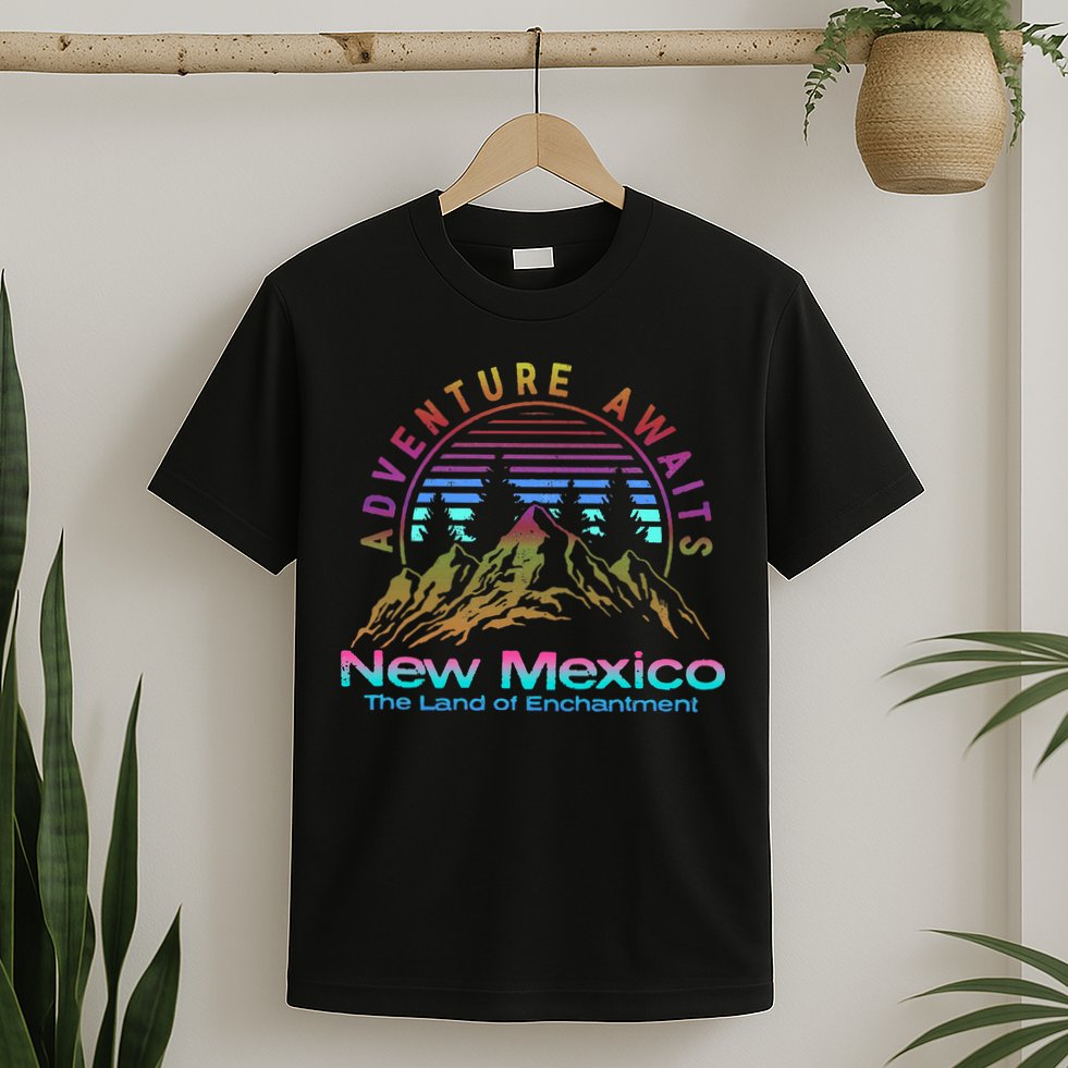 New Mexico State Retro Outdoors & Nm Mountains T-Shirt