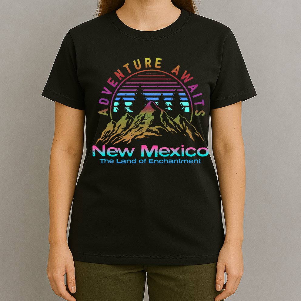 New Mexico State Retro Outdoors & Nm Mountains T-Shirt