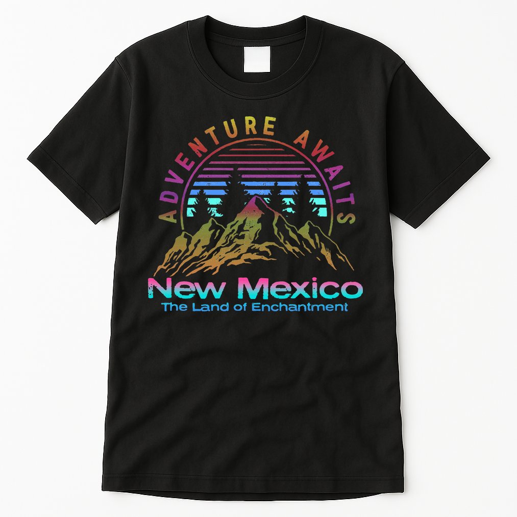 New Mexico State Retro Outdoors & Nm Mountains Tall T-Shirt