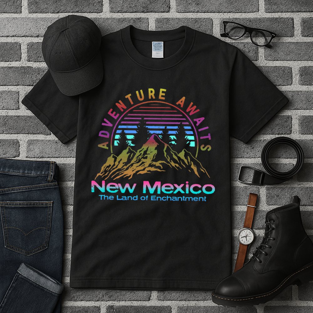 New Mexico State Retro Outdoors & Nm Mountains Tall T-Shirt