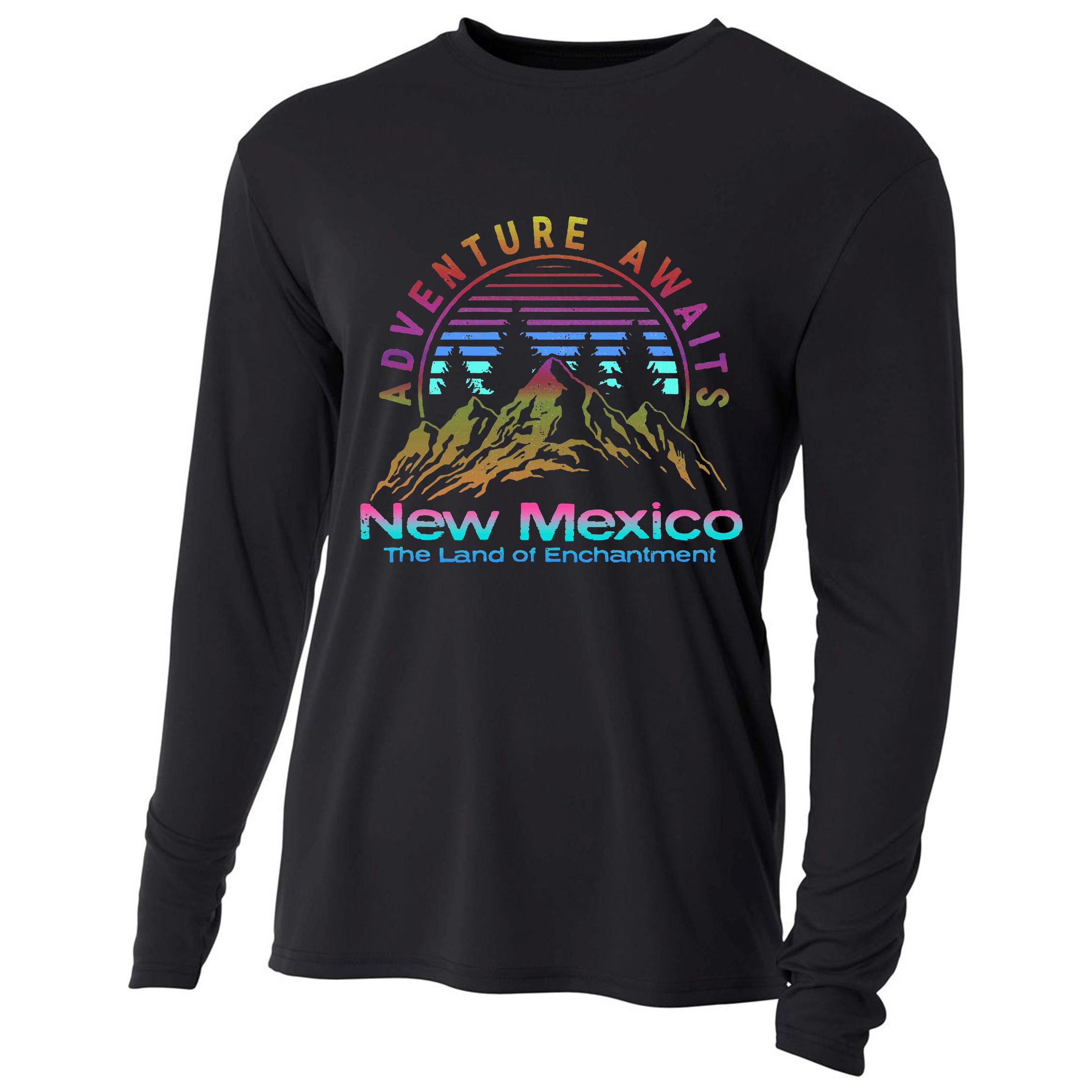 New Mexico State Retro Outdoors & Nm Mountains Cooling Performance Long Sleeve Crew