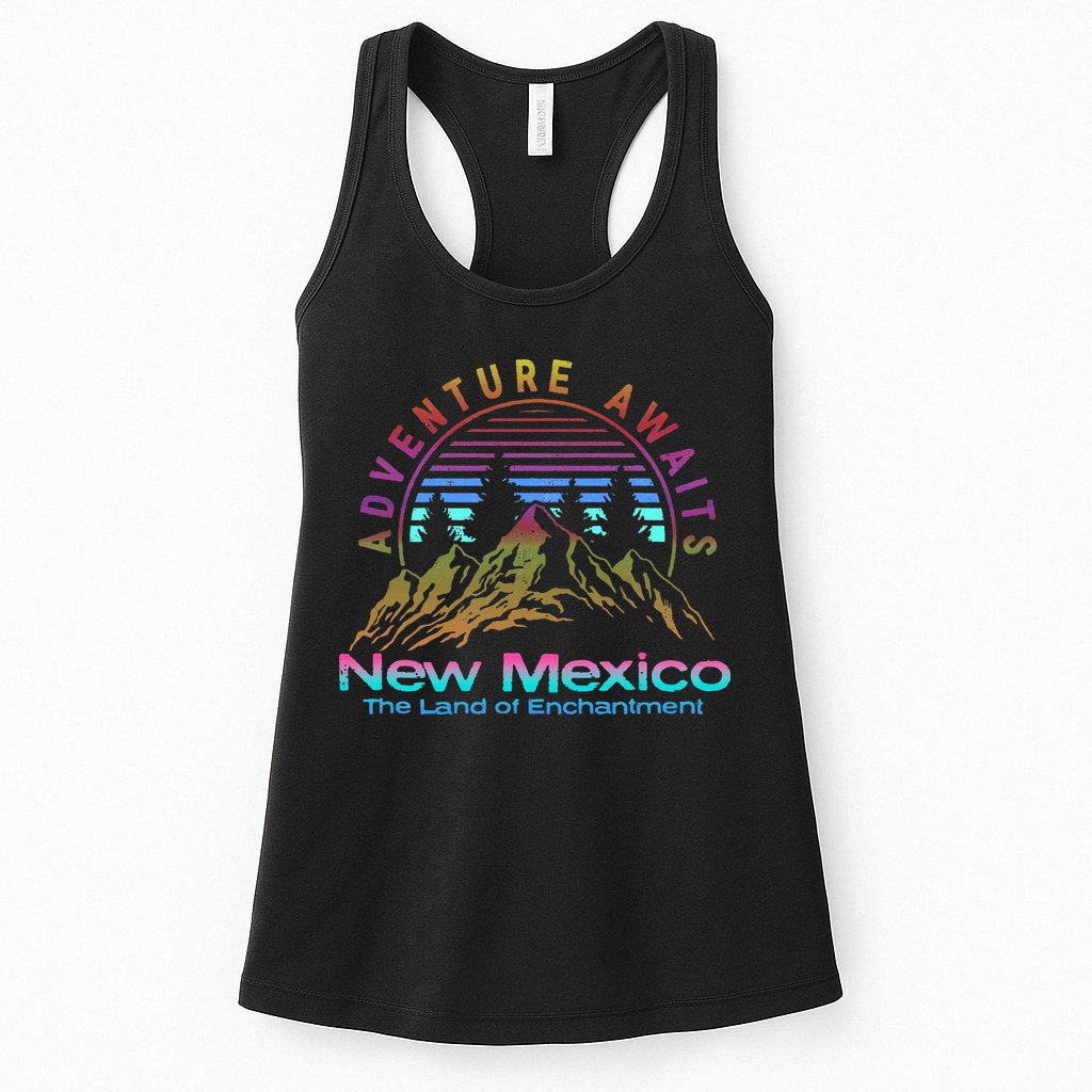 New Mexico State Retro Outdoors & Nm Mountains Womens Tank Top