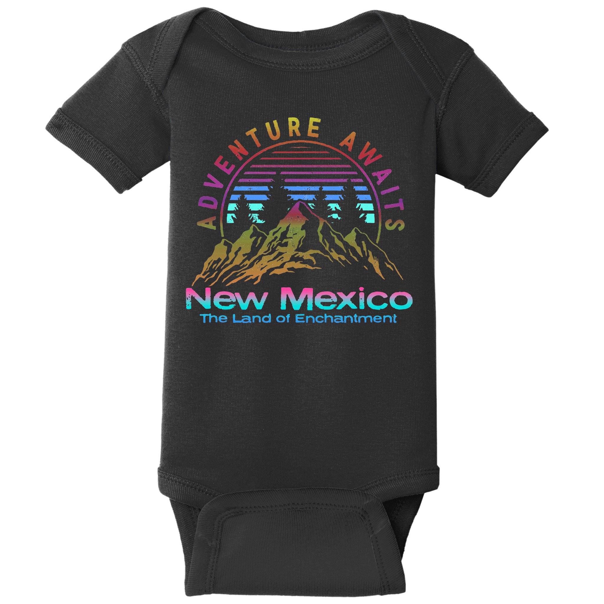 New Mexico State Retro Outdoors & Nm Mountains Baby Bodysuit