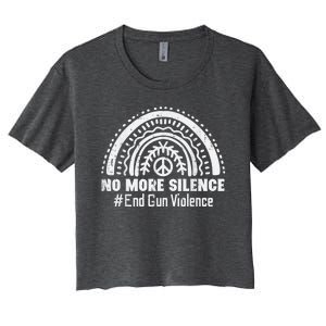 No More Silence End Gun Violence Awareness Month Orange Women's Crop Top Tee