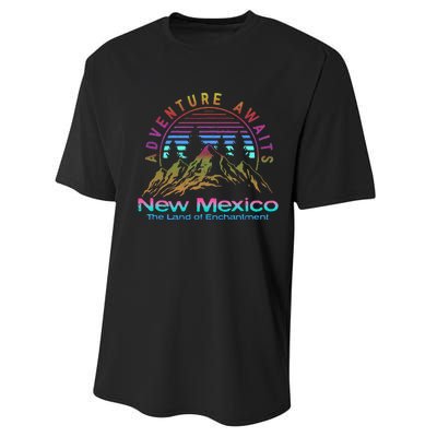 New Mexico State Retro Vintage Outdoors & NM Mountains Performance Sprint T-Shirt