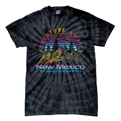 New Mexico State Retro Vintage Outdoors & NM Mountains Tie-Dye T-Shirt