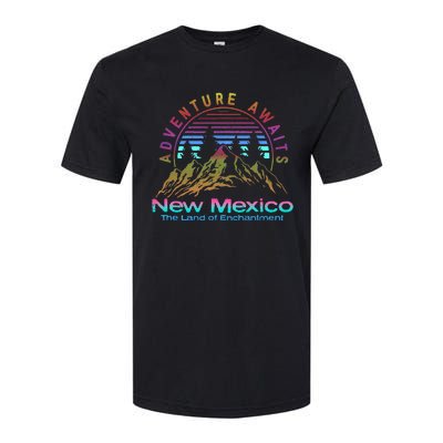 New Mexico State Retro Vintage Outdoors & NM Mountains Softstyle CVC T-Shirt