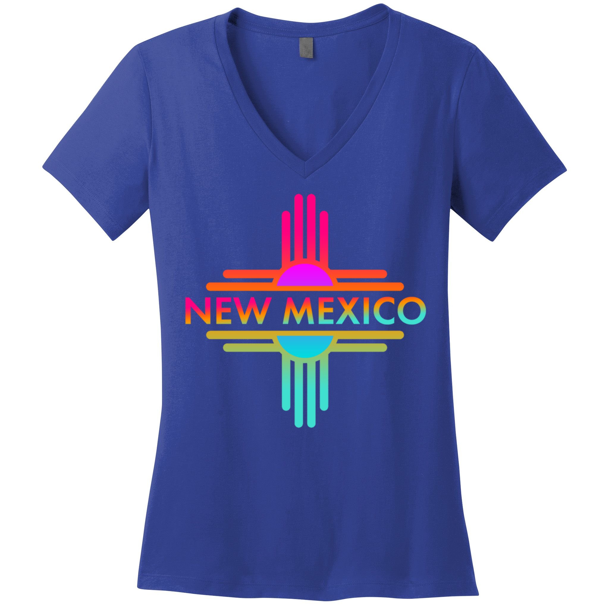 New Mexico State Zia Symbol Design Great Gift Women's V-Neck T-Shirt