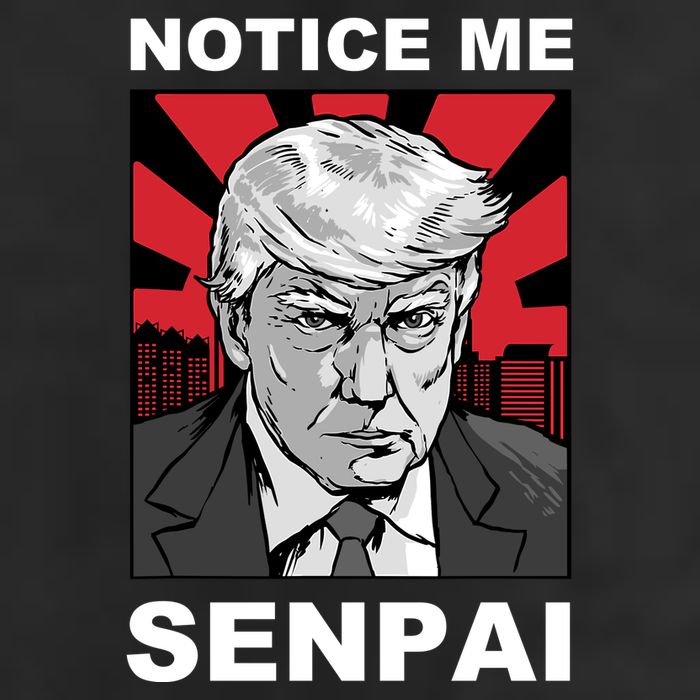 Notice Me Senpai Trump 7 Panel Mesh Trucker Snapback Hat