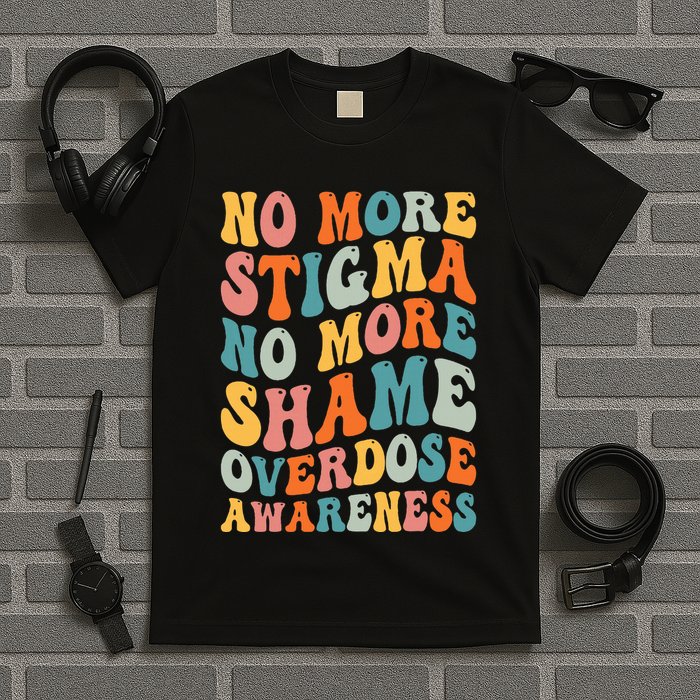 No More Stigma No More Shame Addiction Overdose Awareness T-Shirt