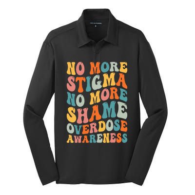 No More Stigma No More Shame Addiction Overdose Awareness Silk Touch Performance Long Sleeve Polo