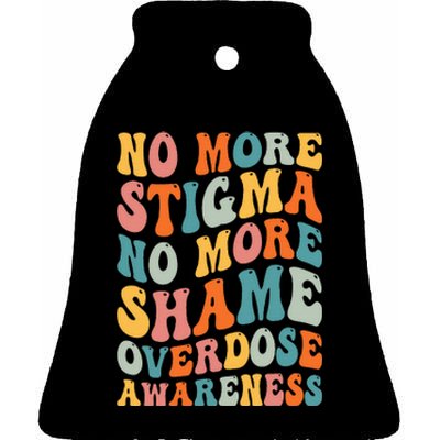 No More Stigma No More Shame Addiction Overdose Awareness Ceramic Bell Ornament