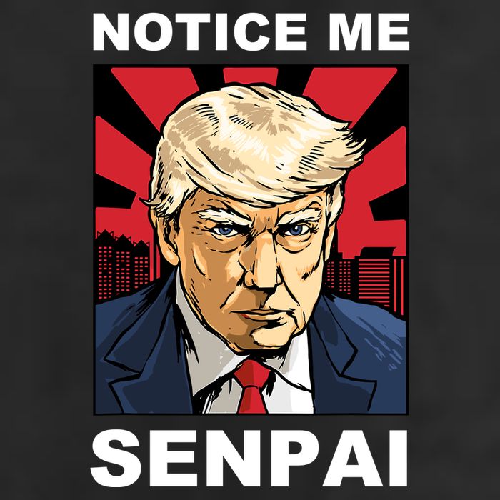 Notice Me Senpai Trump 7 Panel Mesh Trucker Snapback Hat