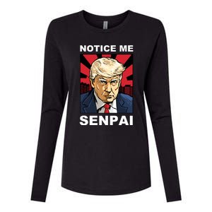 Notice Me Senpai Trump Womens Cotton Relaxed Long Sleeve T-Shirt