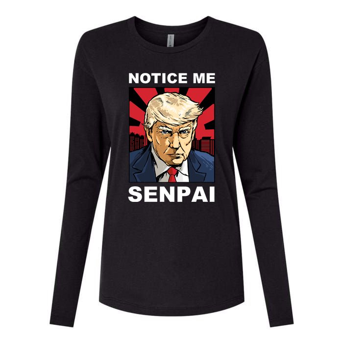 Notice Me Senpai Trump Womens Cotton Relaxed Long Sleeve T-Shirt