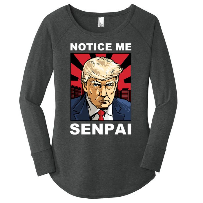 Notice Me Senpai Trump Women's Perfect Tri Tunic Long Sleeve Shirt