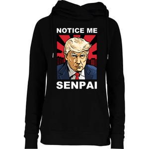 Notice Me Senpai Trump Womens Funnel Neck Pullover Hood