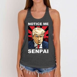 Notice Me Senpai Trump Women's Knotted Racerback Tank