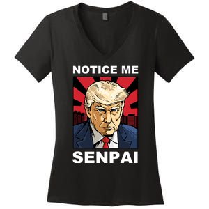 Notice Me Senpai Trump Women's V-Neck T-Shirt