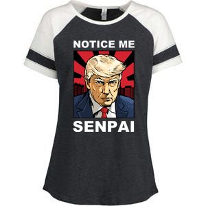 Notice Me Senpai Trump Enza Ladies Jersey Colorblock Tee