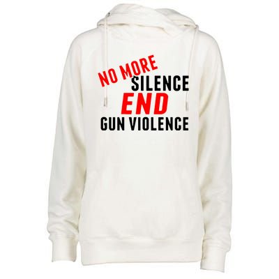 No More Silence End Gun Violence Pro Gun Control Womens Funnel Neck Pullover Hood